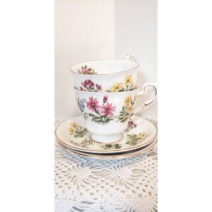 Two Floral Tea Cups By Paragon English Floral Cottage Decor